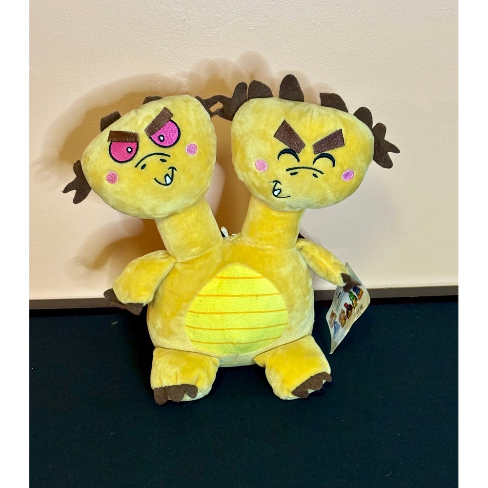 Good Stuff Japanese Monster-Mania Ghiddy Two Headed Dragon Plush Yellow 9" NWT